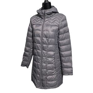 Michael Michael Kors Packable Down Fill Long Jacket Parka Gray Small